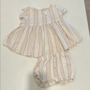 Striped Cream and Tan Kids Outfit